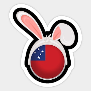 happy easter Samoa bunny ears flag cute designs Sticker